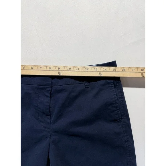 J. Crew Chino Shorts Women 6 Navy Blue Cotton Twill Mid Rise Outdoor Casual Wear - Picture 4 of 7